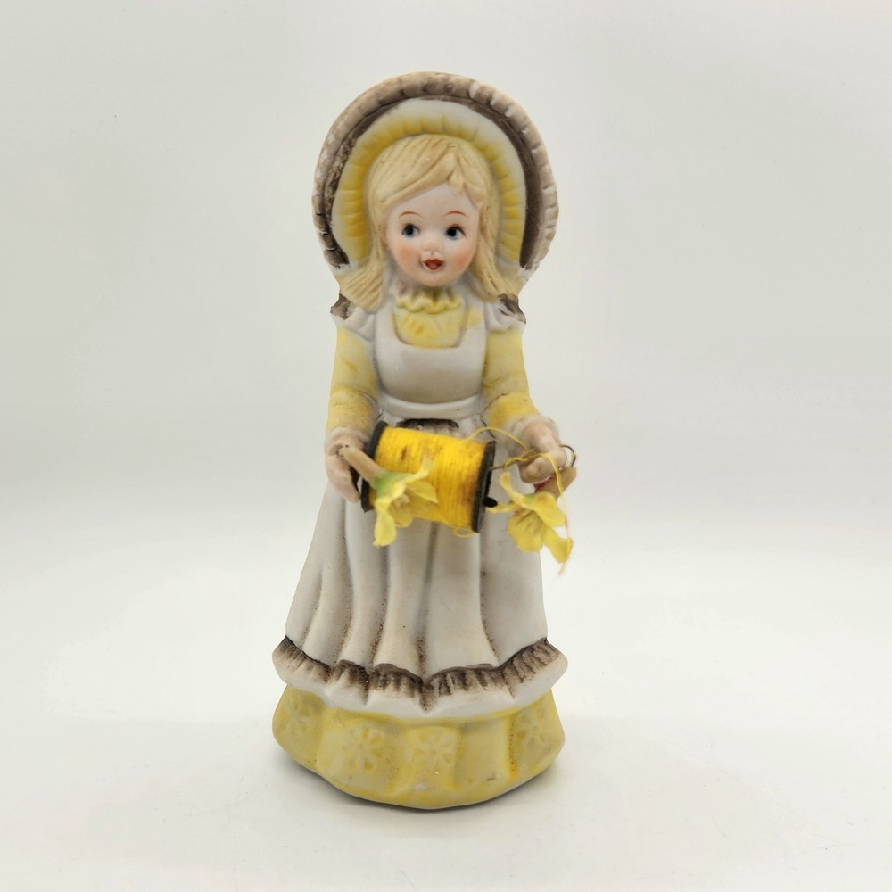 Vintage Porcelain Seamstress Sewing‎ Tool Holder & Pin Cushion 7.5 Inch
